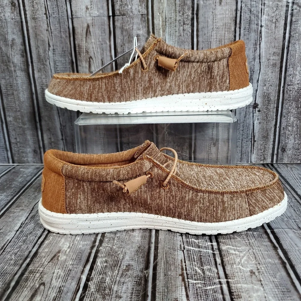 Hey Dude Men's Wally Sport Knit Slip-On Brown Loafers Size M12 - Picture 2 of 9